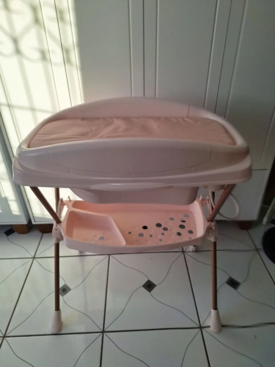 Banheira com trocador Galzerano Premium Rosa