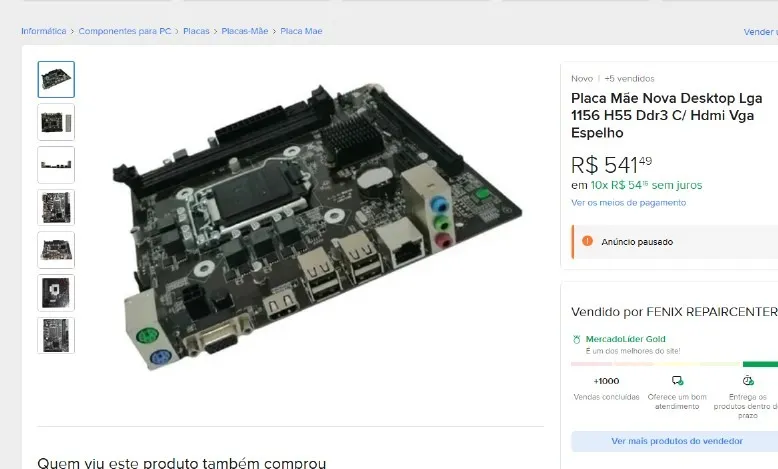 PLACA MÃE+i5+4RAM+Cooler