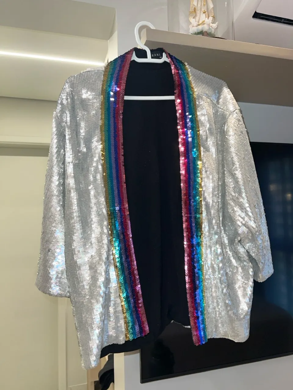 Kimono Iorane paetê prata