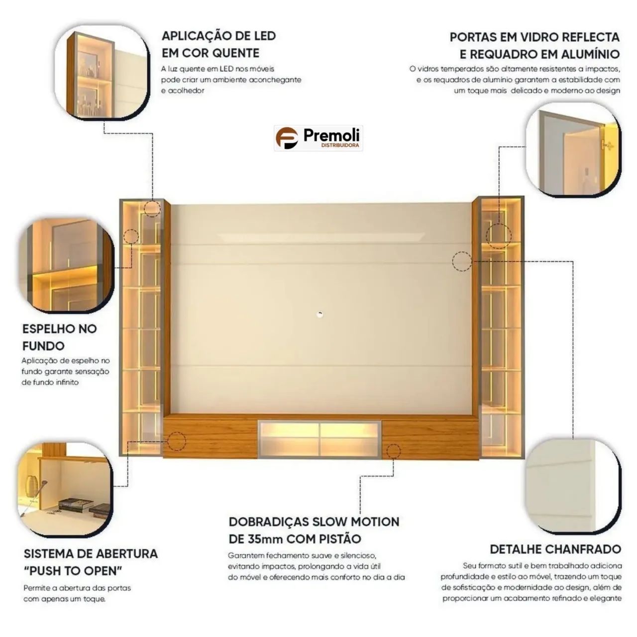 Painel home tv até 90 polegadas 2.93 largura com reflecta led R$ 5.500,00 a vista  - Foto 4