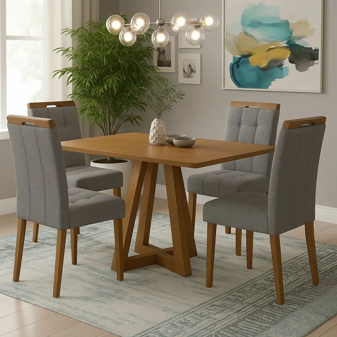 Mesa Álvaro 120cm com 4 cadeiras Sophia - Entrega Rápida  - Foto 2