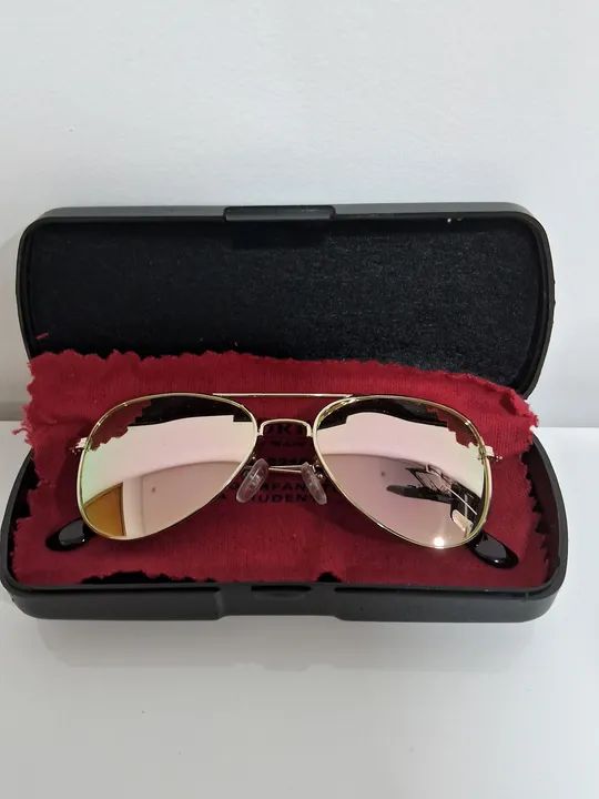 Óculos de sol aviador espelhados rosa infantil