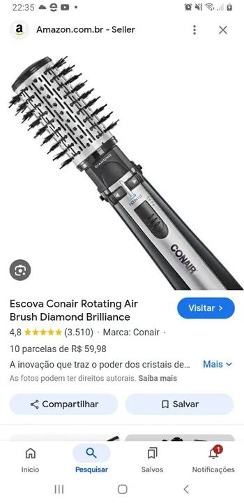 Escova conair. 