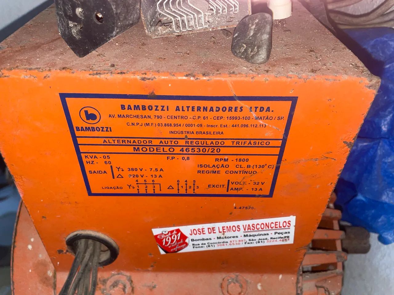 Gerador Elétrico Bambozzi 7.5 kVA Trifásico