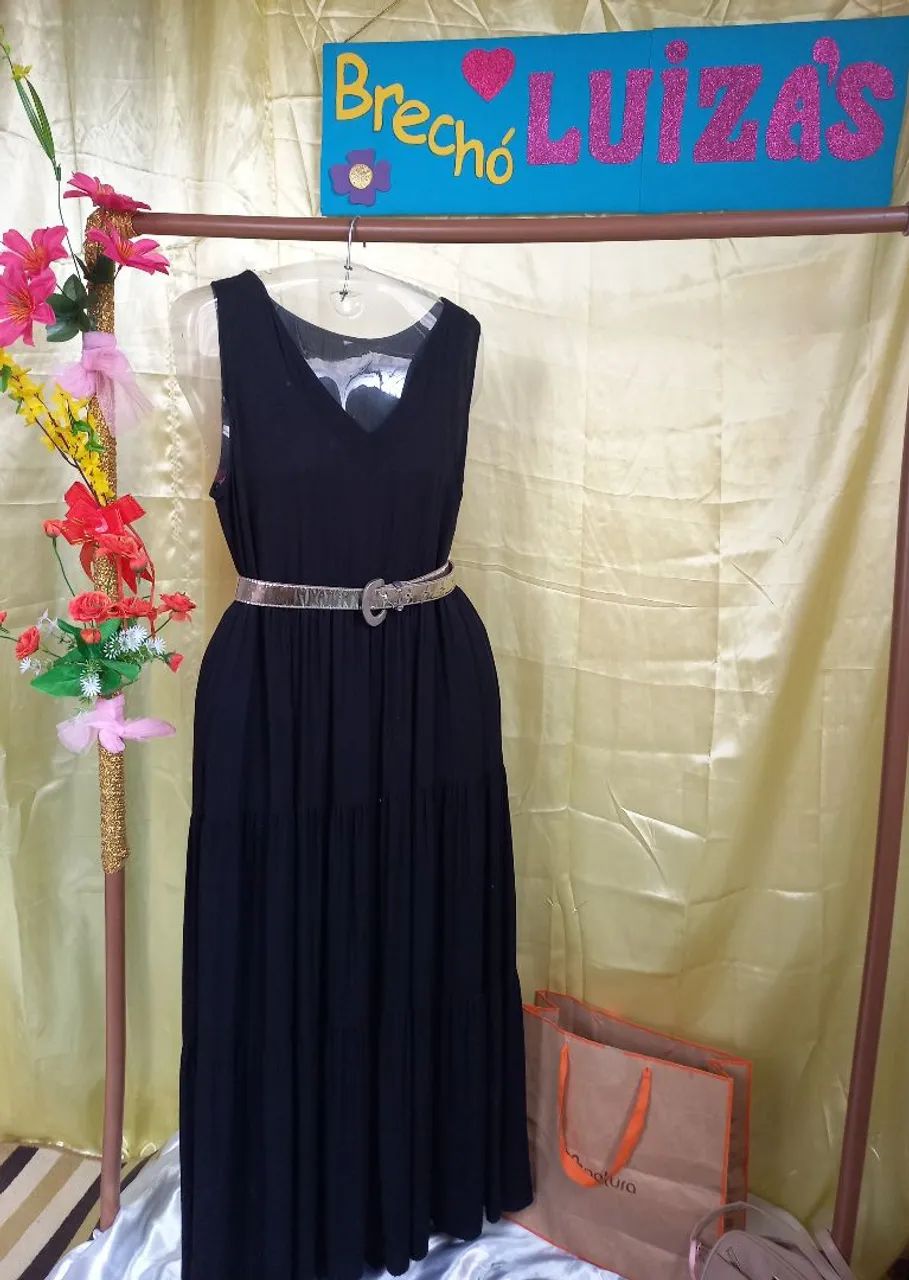 Vestido longo preto. - Foto 3