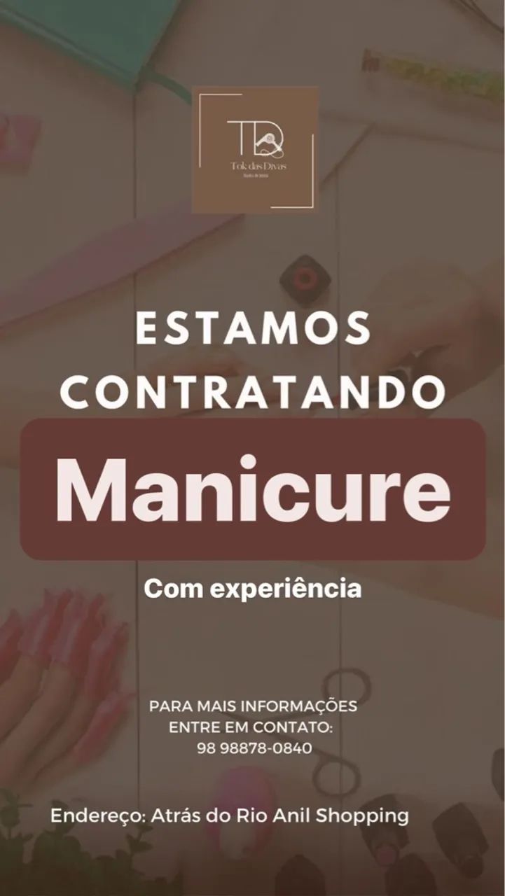 Vaga de Manicure e Pedicure