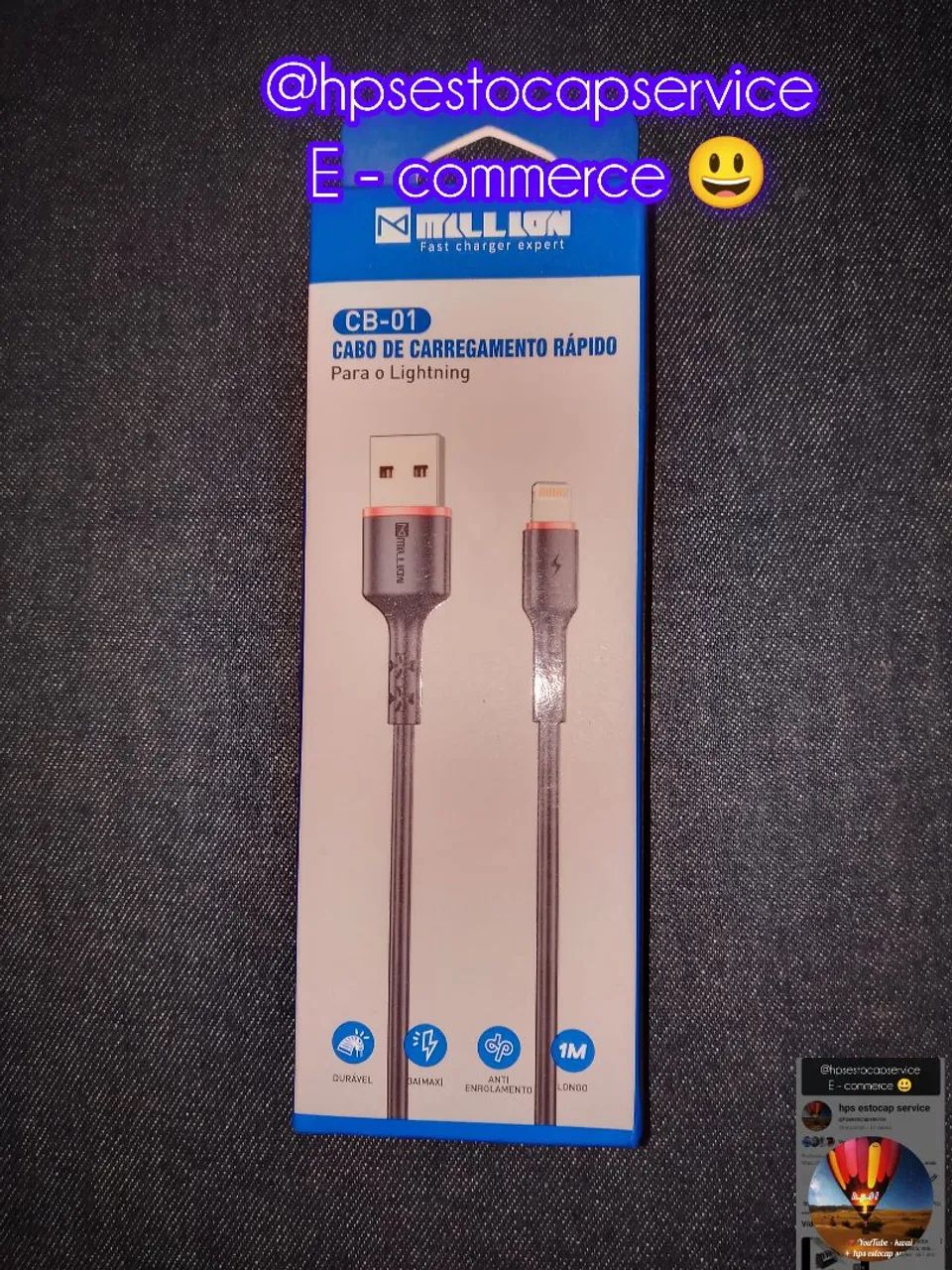 Cabo USB Para Carregamento Rápido, Apple...