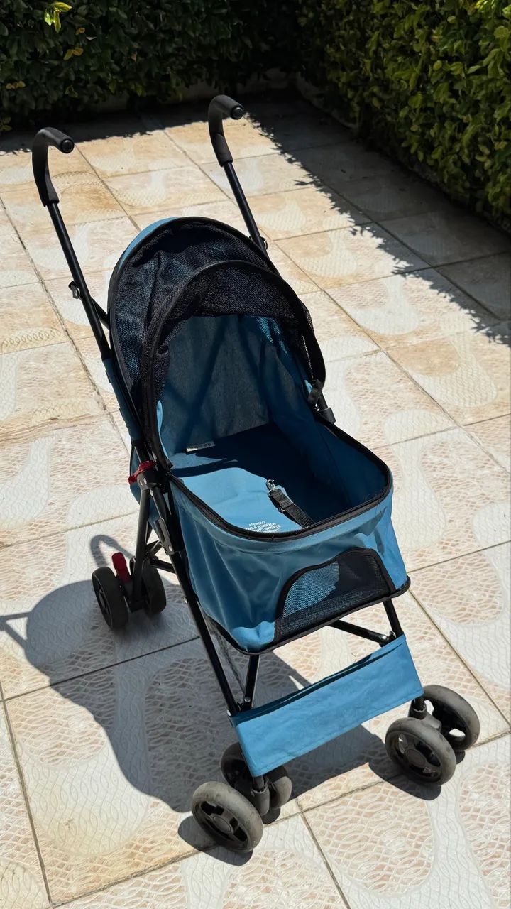 Carrinho Pet Dobrável Azul - Foto 3