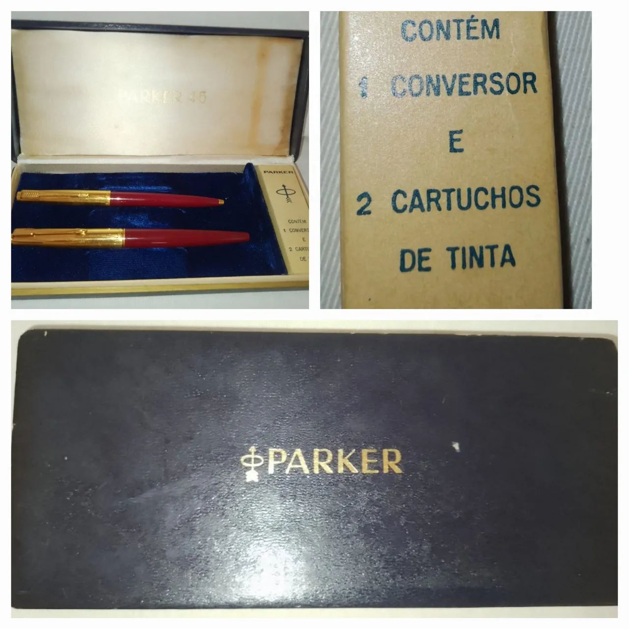 Antiga Carnetas Tinteiro e Esferográfica PARKER 45