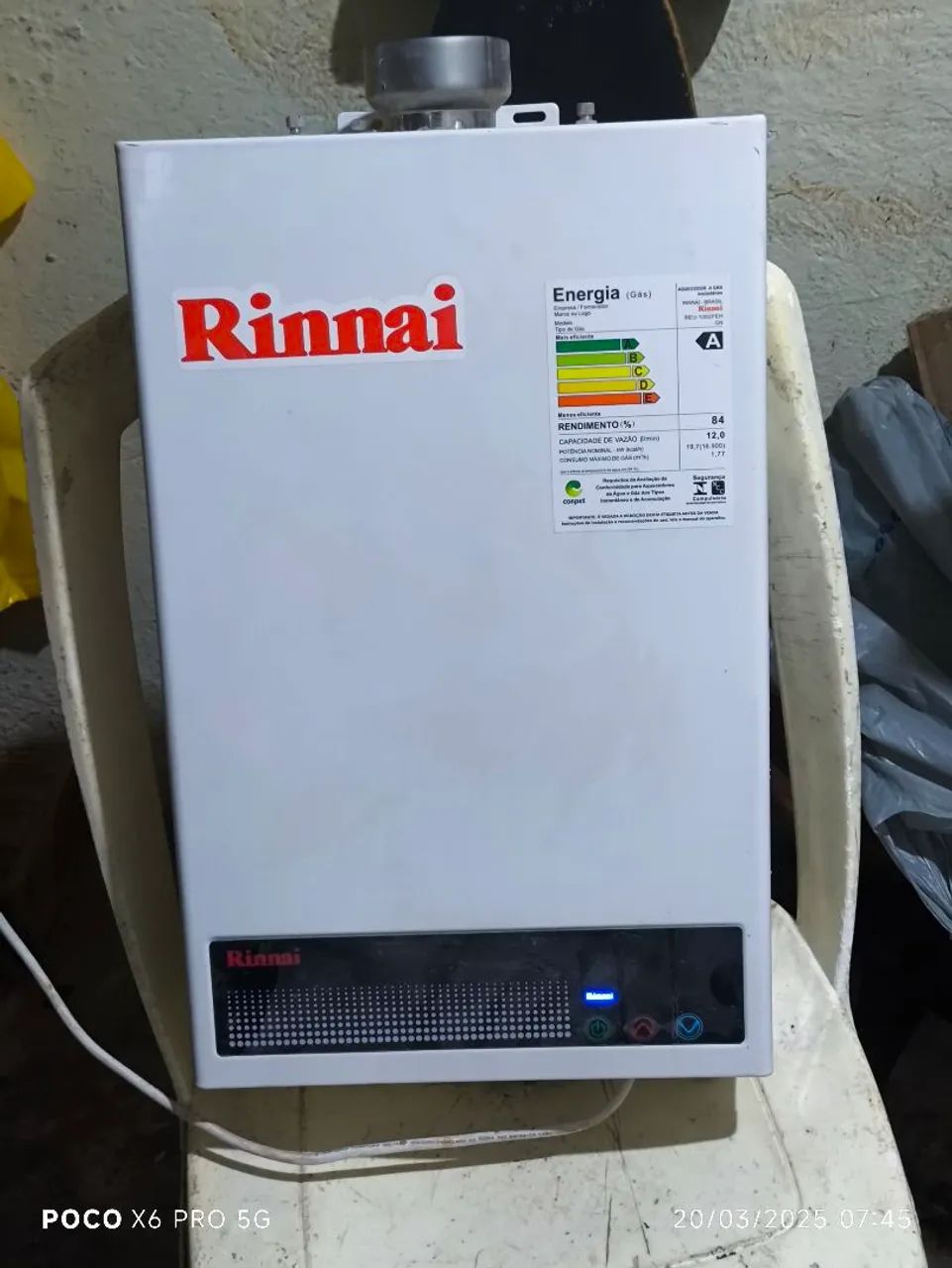 Aquecedor de água a gás Rinnai - Novo