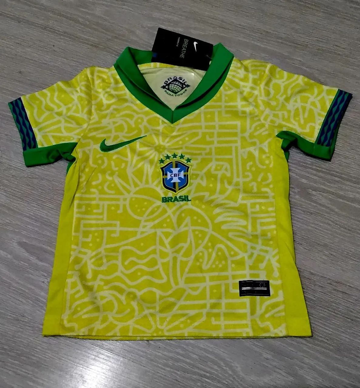 Conjunto INFANTIL Seleção Brasileira 2025 - fabricação Tailandesa + CAMISETA NIKE BRINDE