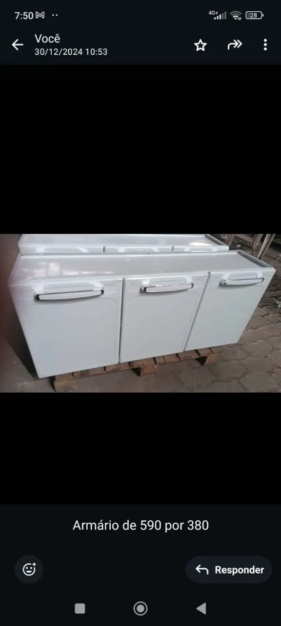 Armário aéreo de aço Bertolini 3 portas