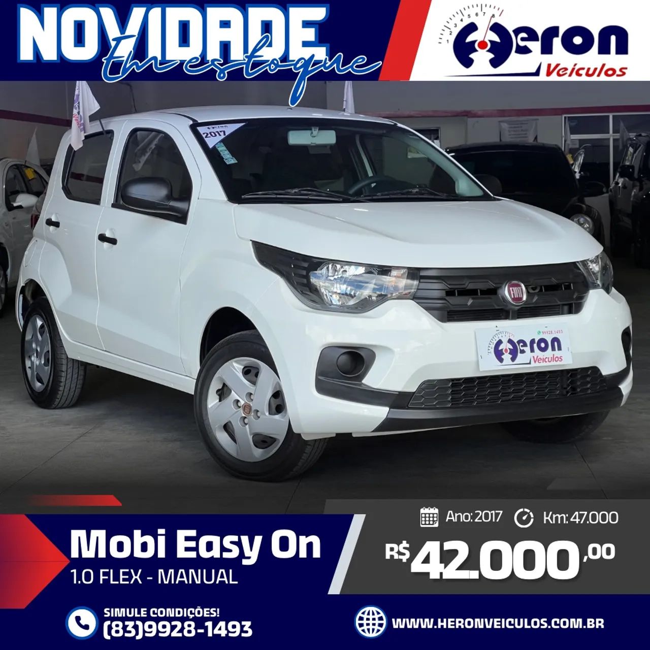 Fiat Mobi Easy On 2017 Apenas 47 mil KM