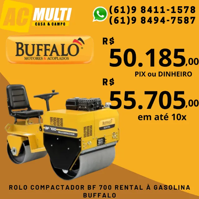 ROLO Compactador BF 700 RENTAL à GASOLINA BUFFALO