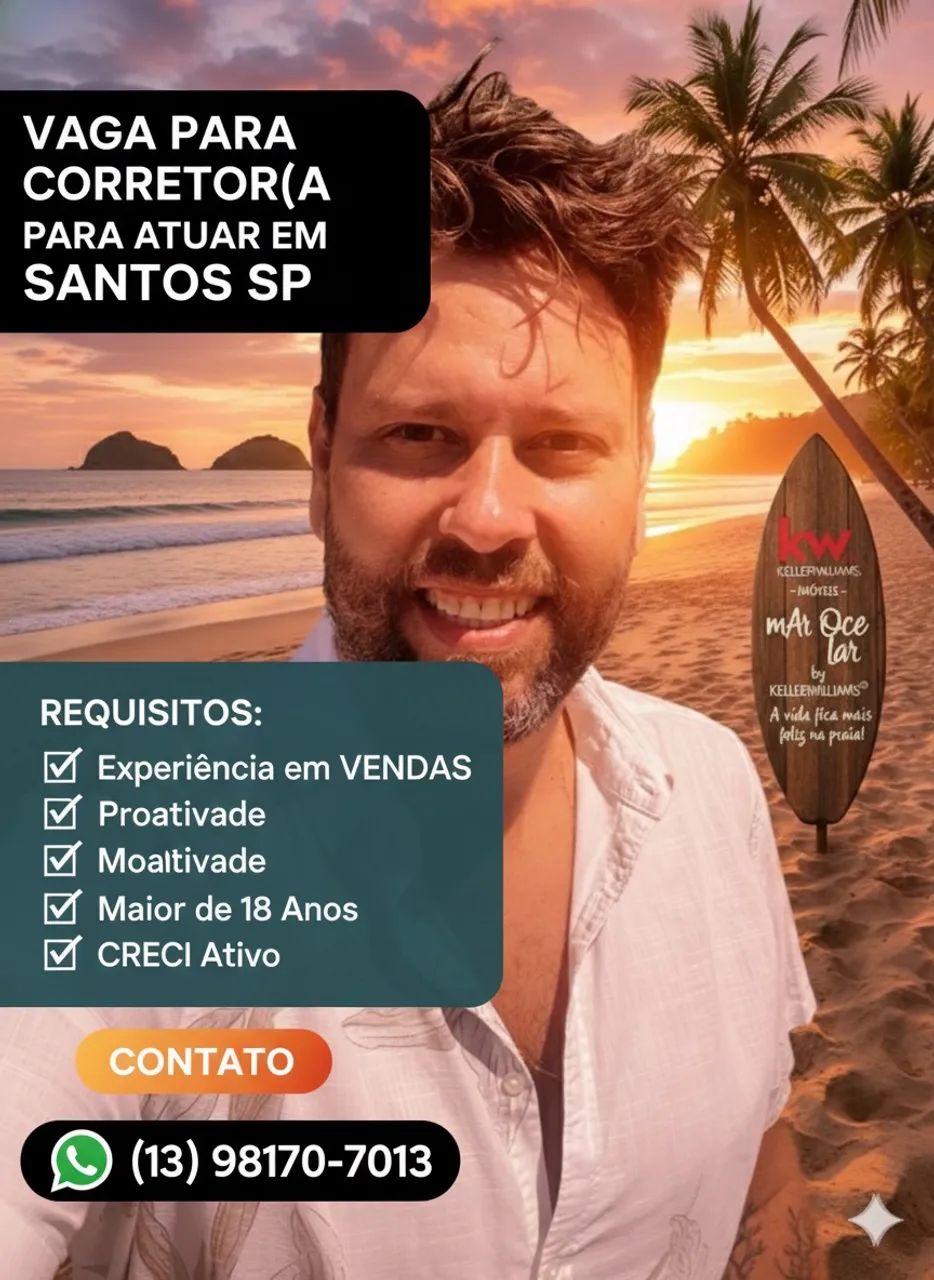 Oportunidade Corretor(a) - Santos/SP | Remoto