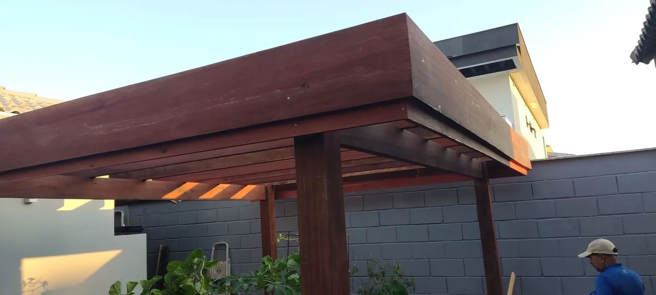 Pergolado para área externa e interna, fôrro de madeira  - Foto 6