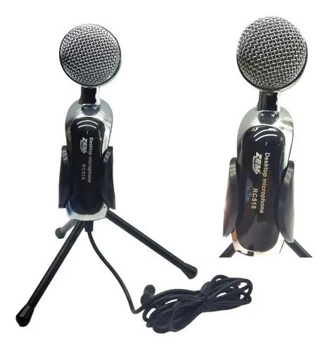 Microfone Prata Profissional Clássico Som Digital Desktop