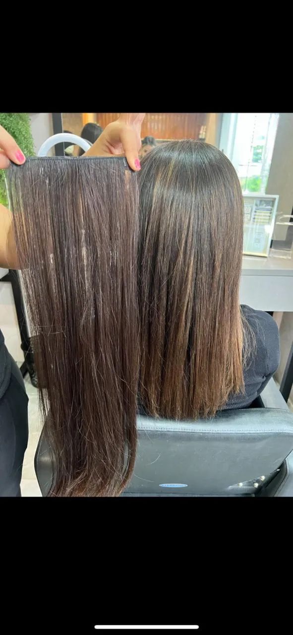 Cabelo humano natural 50 cm na tela  - Foto 5