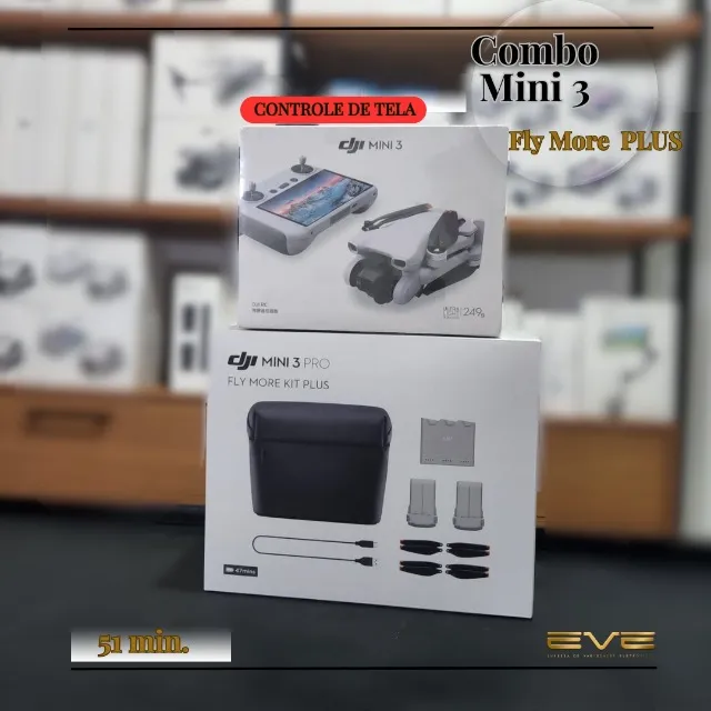 Mini 3, Combo 51min. Controle Tela (Sem sensores)