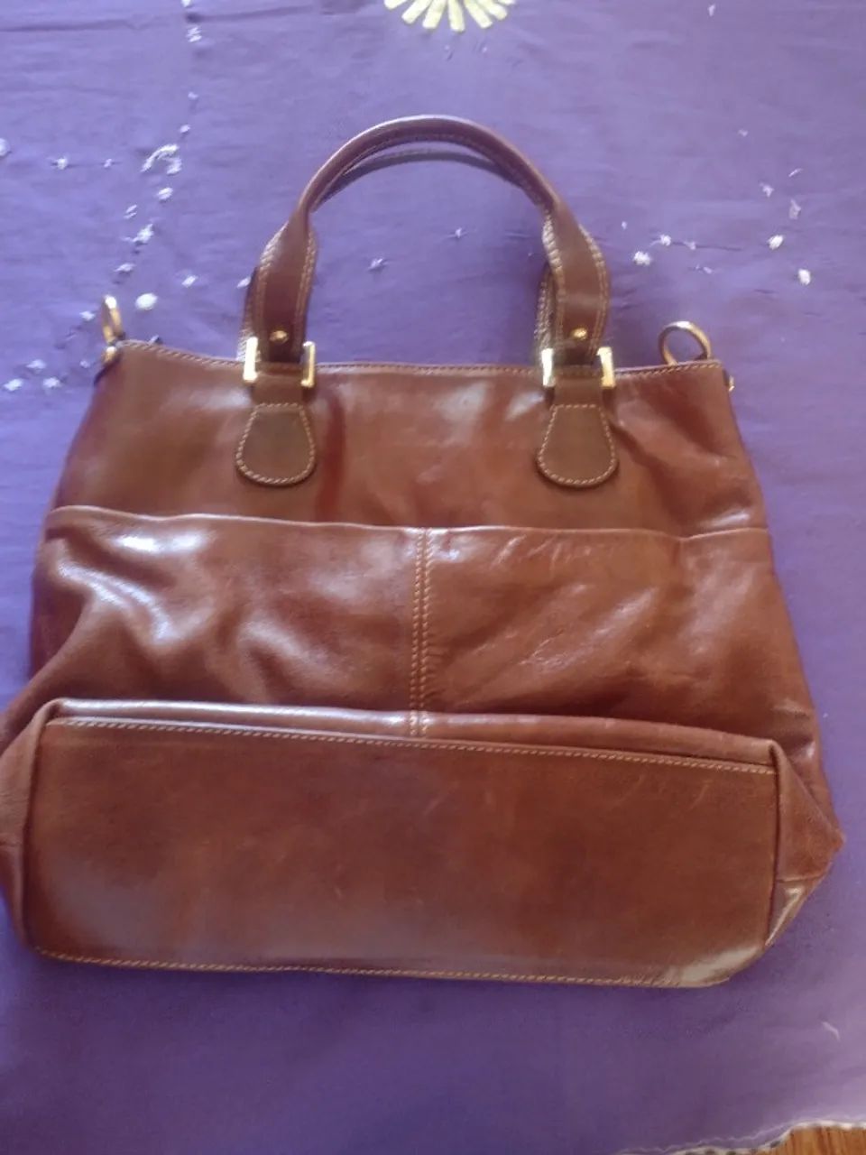 Bolsa de couro, marrom. - Foto 2