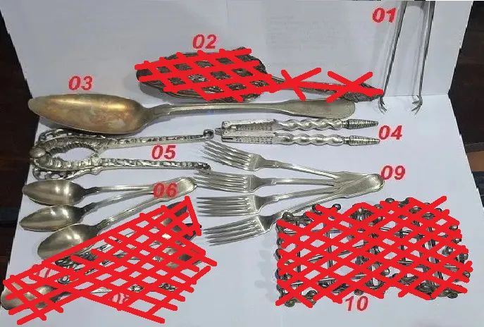 talheres e utencilhos antigos diversos 
