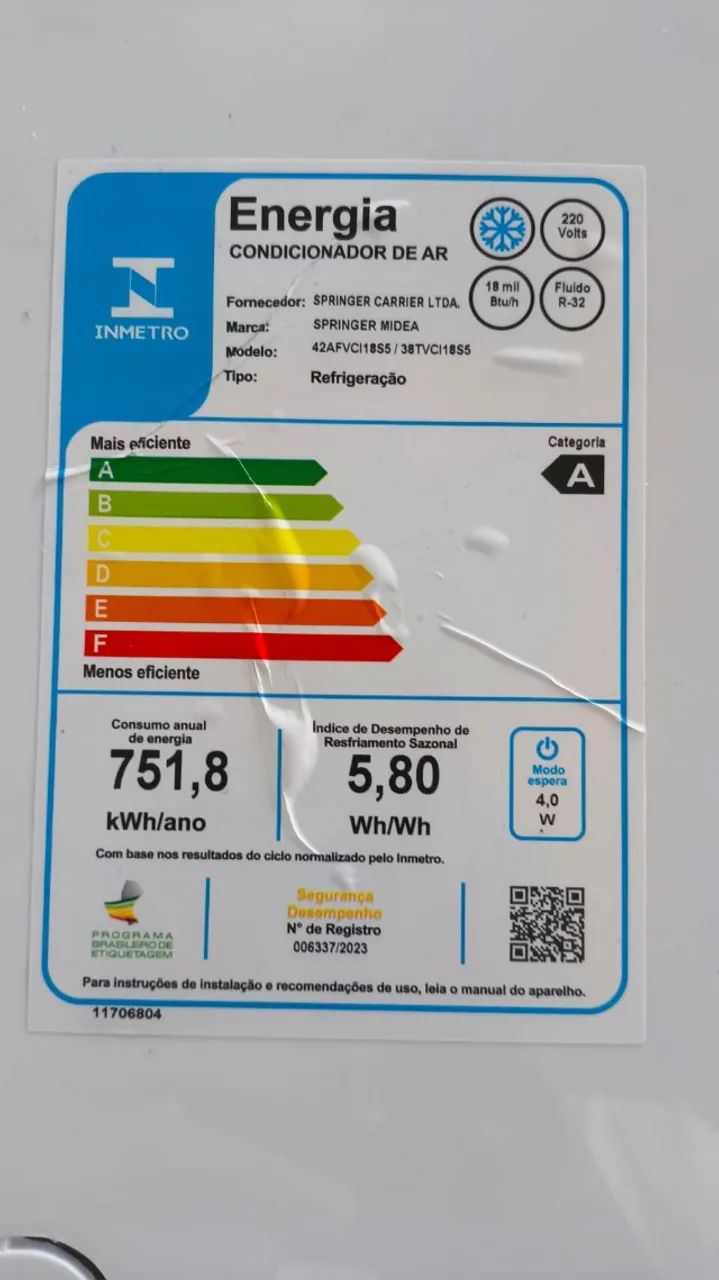 Ar-Condicionado Split Springer Midea AirVolution Inverter de 18.000 BTUs  - Foto 2