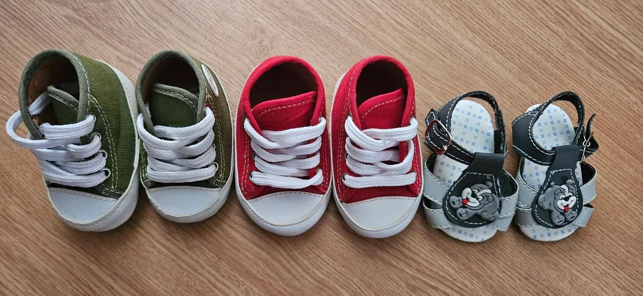 3 pares de sapatos para bebê - Foto 3