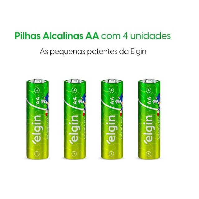 Kit 4 Pilhas AA Alcalinas Elgin - Foto 2