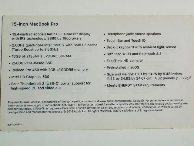 MacBook Pro 15.4" (A1707) - Intel Core i7 - 16GB - SSD 256GB - Excelente Estado! - Foto 4