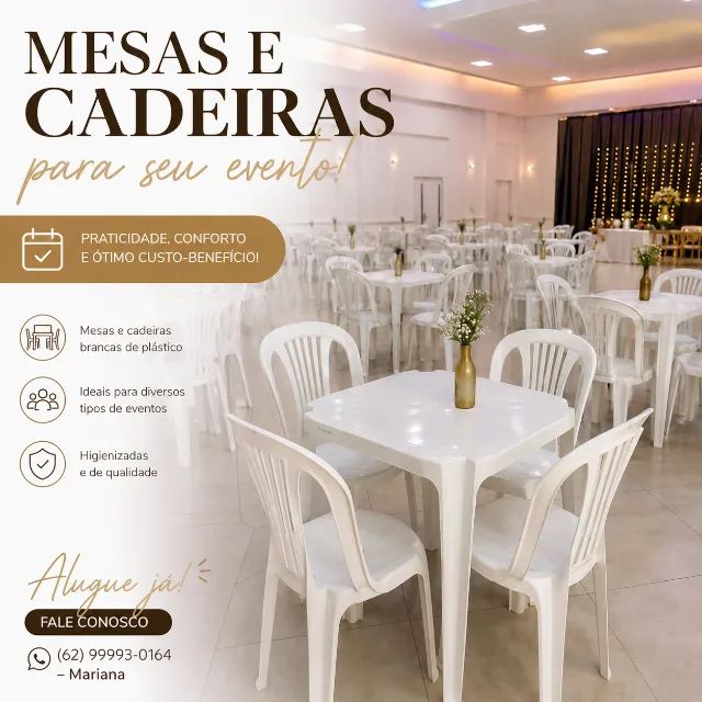 Aluguel de Mesas e Cadeiras para Eventos - Goiânia