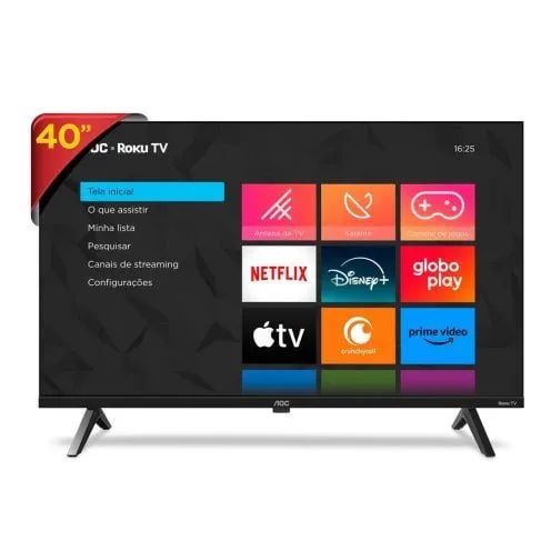 Vendo Smart AOC ROKU TV 40 polegadas nova nunca usada ganhei no sorteio de rifas da escola - Foto 3