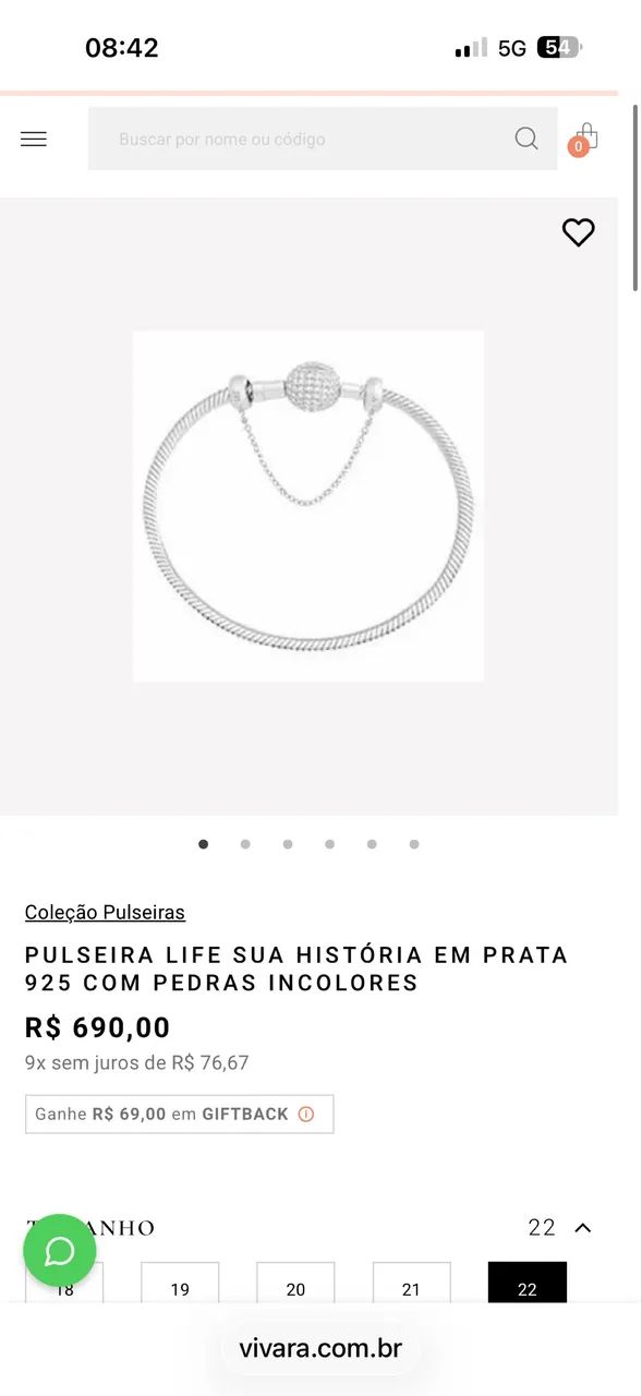 Pulseira Vivara berloques 