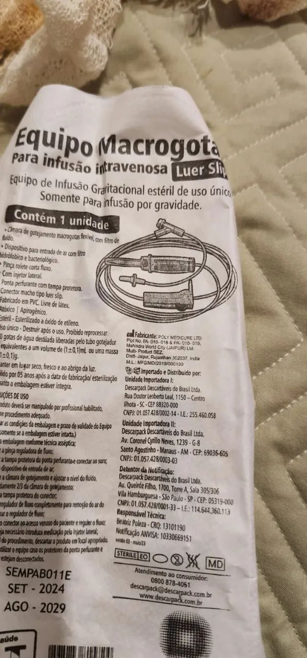 Equipo Macrogotas para agulhas 18g 11/2