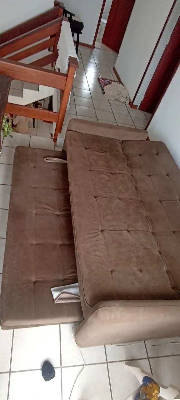Sofá Cama retrátil com cama auxiliar, 3 lugares, pouco uso - Foto 3