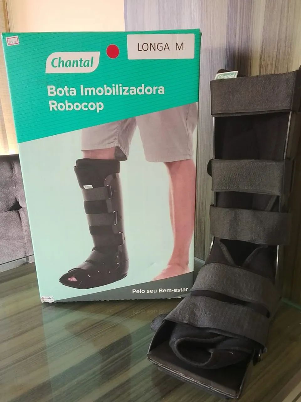 Kit Ortopédico Bota Robocop Longa M + Par Muletas Alumínio - Foto 3