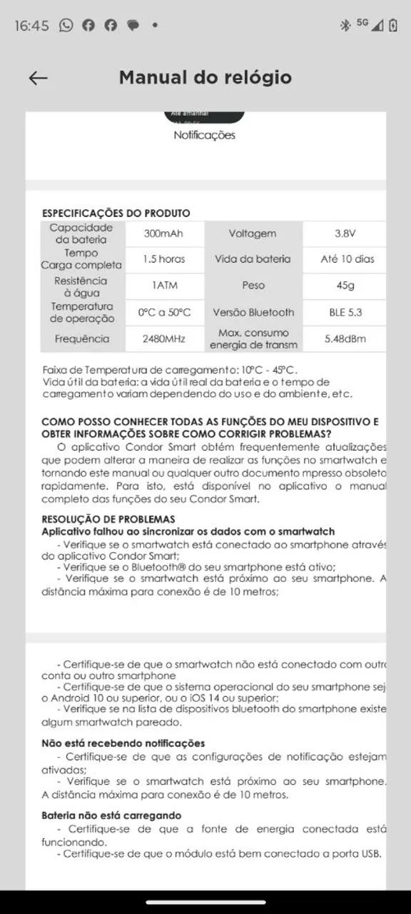Smartwatch condor excelente 