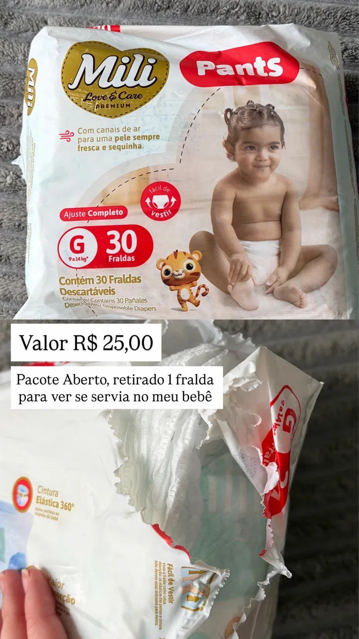 Fralda Mili tamanho G