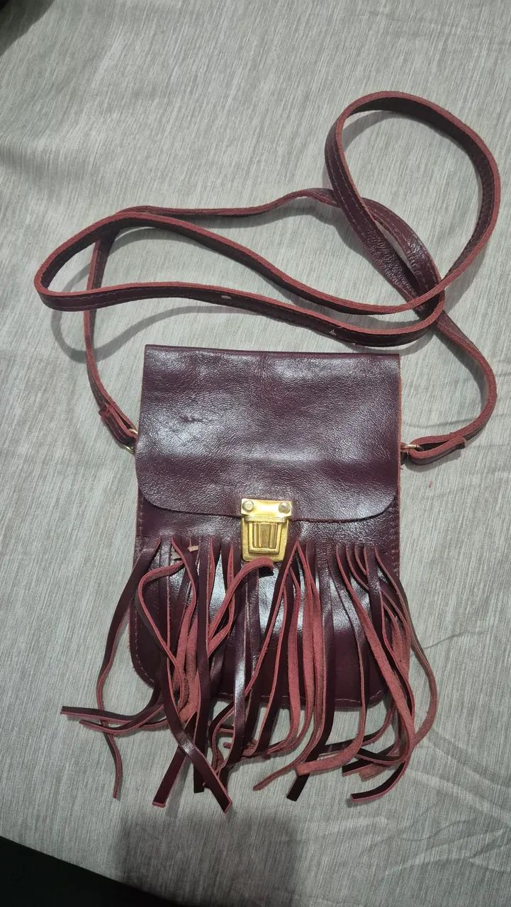 Bolsa de couro transversal