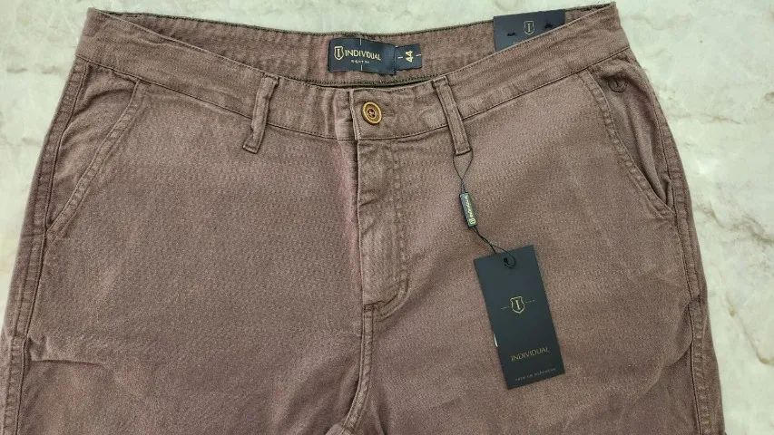 Calça Cargo Masculina INDIVIDUAL Original | Sarja Marrom | Tam 44 - Foto 2