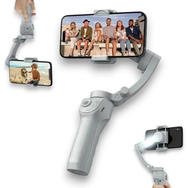 Estabilizador Gimbal 3 Eixos Para Celular Alta Precisão Cinza