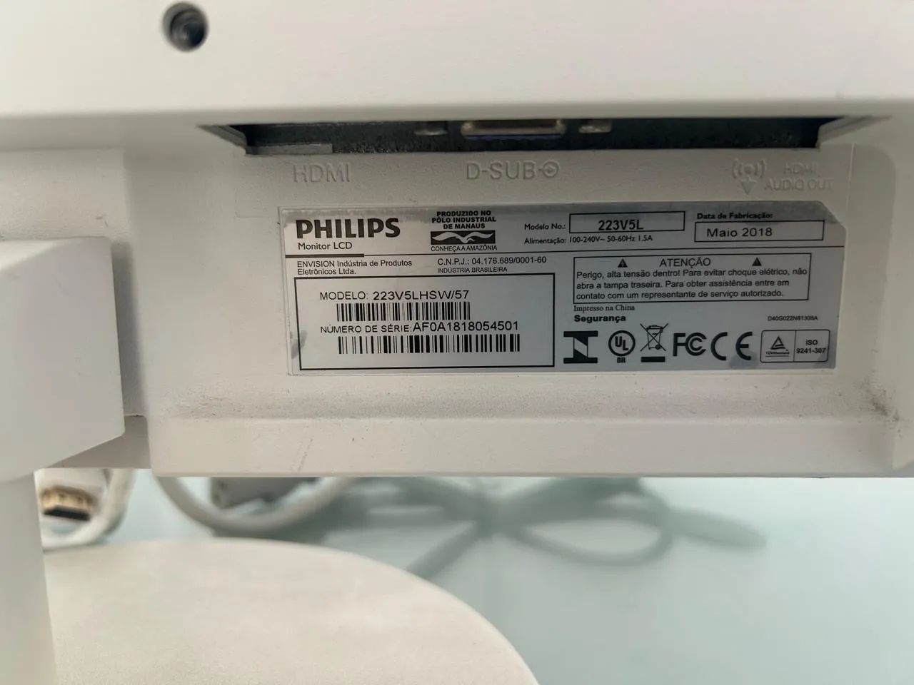 Monitor Branco LCD para pc Philips
