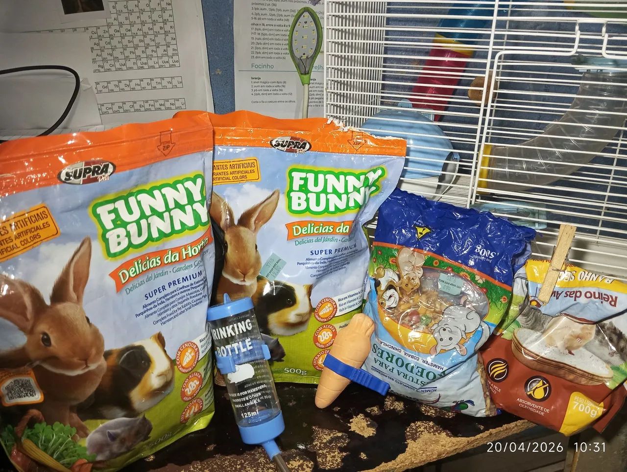 Gaiola para hamster usada, acessórios e ração  - Foto 3