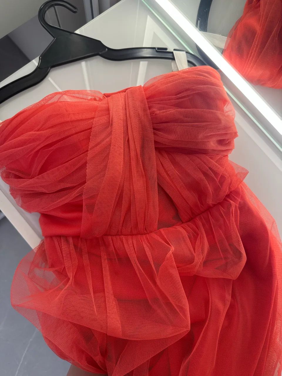 Vestido longo laranja de tule  - Foto 3
