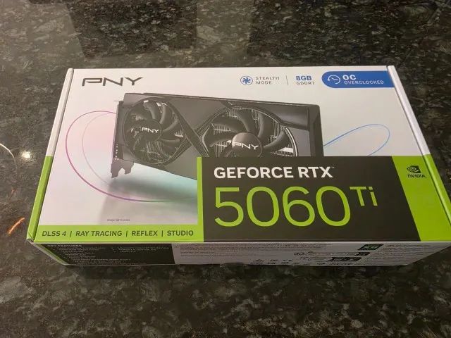 RTX 5060 TI 8GB PNY OC Nova/Lacrada/NF/Garantia - Peças de