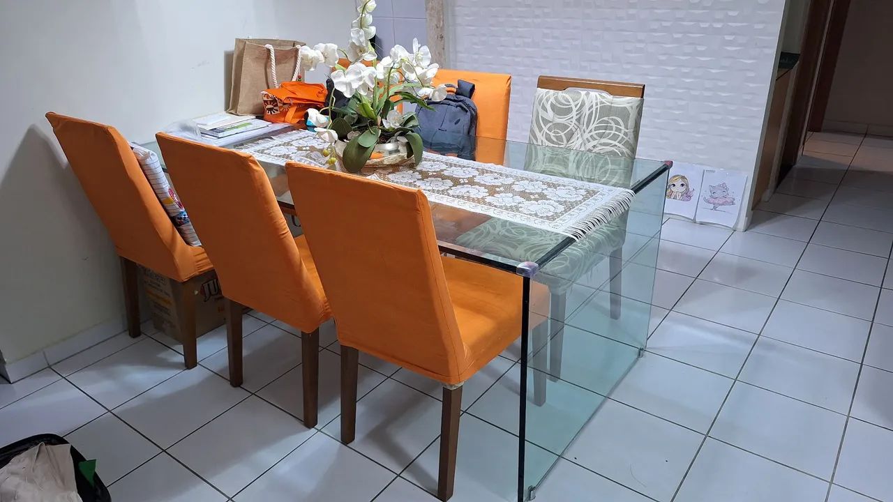 Mesa de jantar de vidro 6 lugares - Foto 2