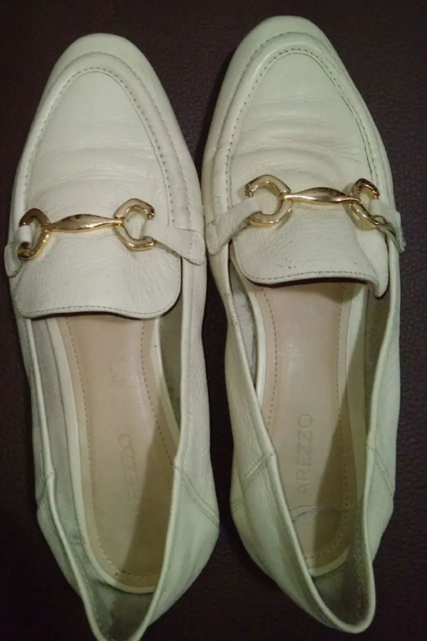Mocassim couro Arezzo - Nude
