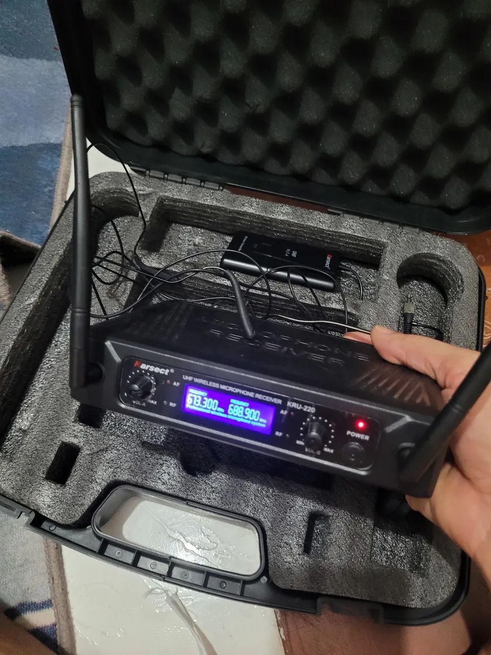 Microfone sem fio duplo lapela karsect  - Foto 2