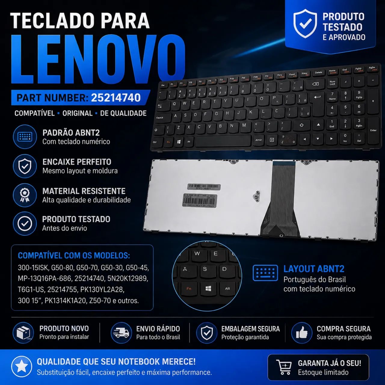 TECLADO PARA NOTEBOOK LENOVO