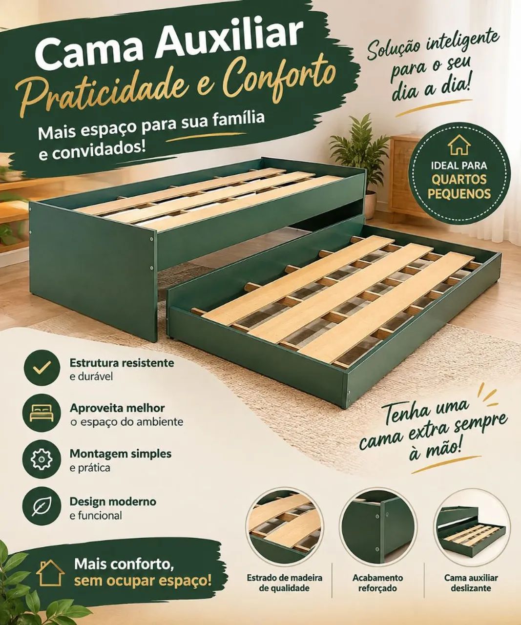 Bicama, 1 colchão de brinde