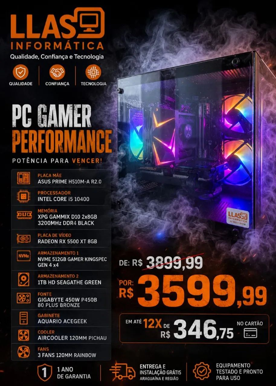 Computador Gamer Alta Performace 